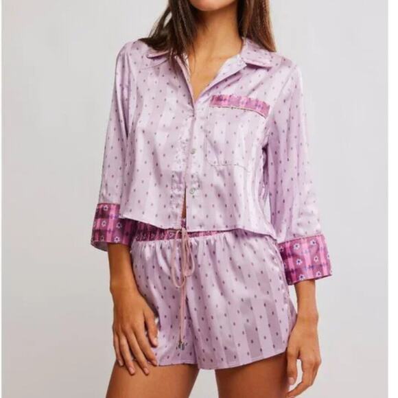 Free People Other - NWT Free People Pillow Talk PJ Set Lilac Combo Size XS